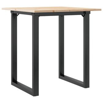 Eettafel O-frame 60x60x75 cm massief grenenhout en gietijzer 2