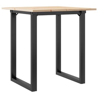Eettafel O-frame 70x70x75 cm massief grenenhout en gietijzer 2