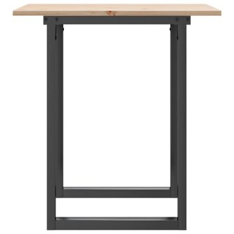 Eettafel O-frame 70x70x75 cm massief grenenhout en gietijzer 5