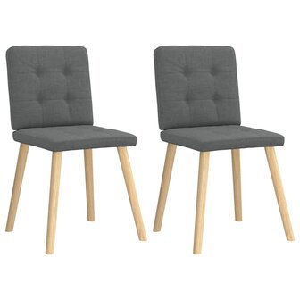Eetkamerstoelen 2 st stof donkergrijs 1
