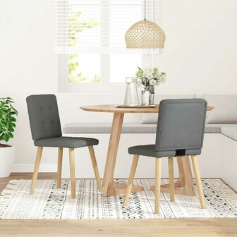 Eetkamerstoelen 2 st stof donkergrijs 2