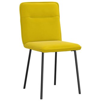 Eetkamerstoelen 2 st fluweel geel 3