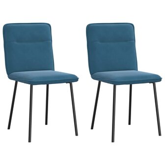 Eetkamerstoelen 2 st fluweel blauw 1