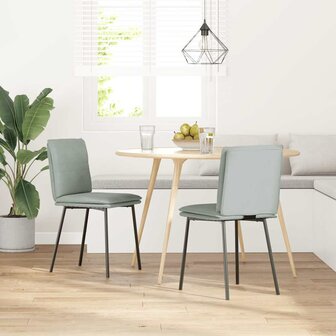 Eetkamerstoelen 2 st fluweel lichtgrijs 2