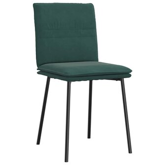 Eetkamerstoelen 2 st fluweel donkergroen 3