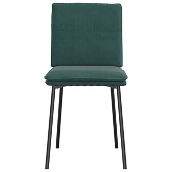 Eetkamerstoelen 2 st fluweel donkergroen 4