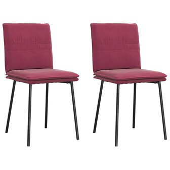 Eetkamerstoelen 2 st fluweel wijnrood 1