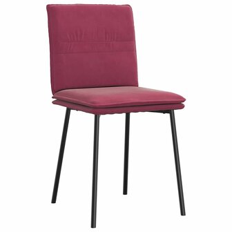 Eetkamerstoelen 2 st fluweel wijnrood 3