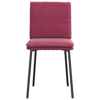 Eetkamerstoelen 2 st fluweel wijnrood 4