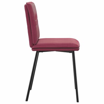 Eetkamerstoelen 2 st fluweel wijnrood 5