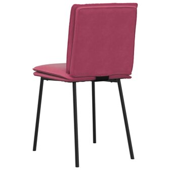 Eetkamerstoelen 2 st fluweel wijnrood 6