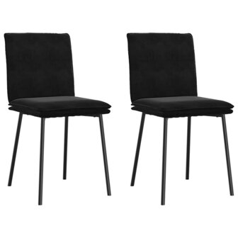 Eetkamerstoelen 2 st fluweel zwart 1