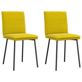 Eetkamerstoelen 2 st fluweel geel 1