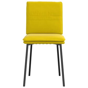 Eetkamerstoelen 2 st fluweel geel 4