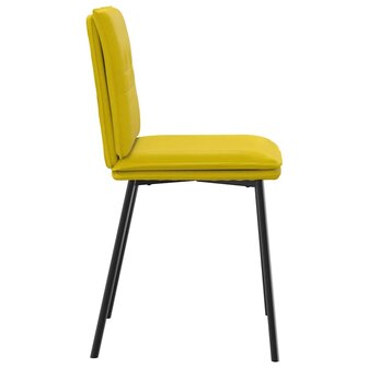 Eetkamerstoelen 2 st fluweel geel 5