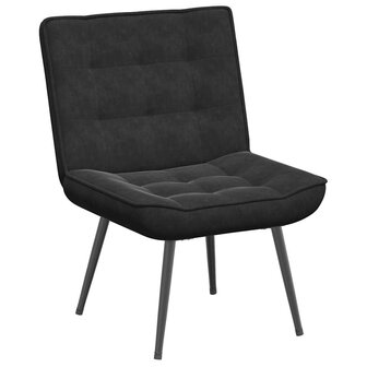 Relaxstoel met voetenbank fluweel zwart 5