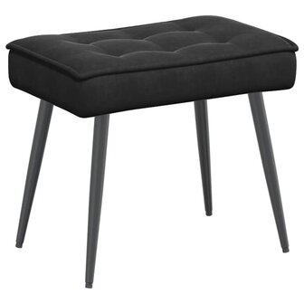 Relaxstoel met voetenbank fluweel zwart 6