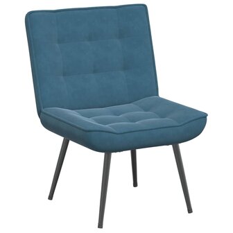 Relaxstoel met voetenbank fluweel blauw 5