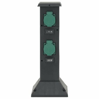 Tuinstopcontact kolom 4-wegs 16x16x39,5 cm zwart en groen 2