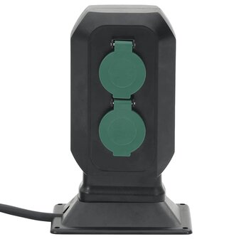 Tuinstopcontact en grondpin 2-wegs 15,5x11x24 cm zwart en groen 2