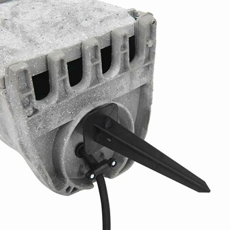 Tuinstopcontact met grondpin lichtsensor 4-wegs steenlook grijs 7