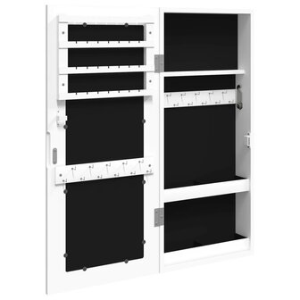 Sieradenkast met spiegel wandgemonteerd 30x8,5x67 cm wit 5