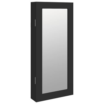 Sieradenkast met spiegel wandgemonteerd 30x8,5x67 cm zwart 2
