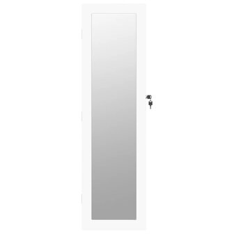 Sieradenkast met spiegel wandgemonteerd 30x8,5x106 cm wit 4