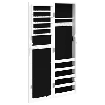 Sieradenkast met spiegel wandgemonteerd 30x8,5x106 cm wit 5