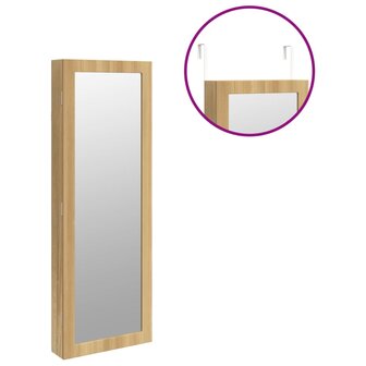Sieradenkast met spiegel en LED wandgemonteerd 9