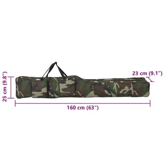 Hengeltas 160 cm camouflage oxford stof groen 7