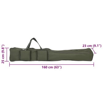 Hengeltas 160 cm oxford stof donkergroen 7