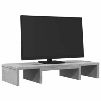 Monitorstandaard verstelbaar 60x24x10,5 cm hout betongrijs 3