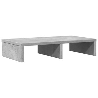Monitorstandaard 50x27x10 cm bewerkt hout betongrijs 2