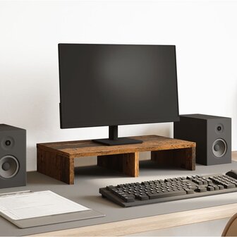 Monitorstandaard 50x27x10 cm bewerkt hout oud houtkleurig 1