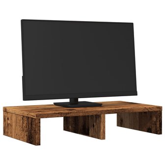 Monitorstandaard 50x27x10 cm bewerkt hout oud houtkleurig 3