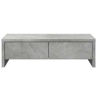 Monitorstandaard met lades 50x27x15 cm bewerkt hout betongrijs 4