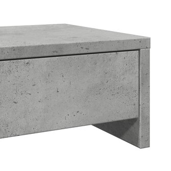 Monitorstandaard met lades 50x27x15 cm bewerkt hout betongrijs 8