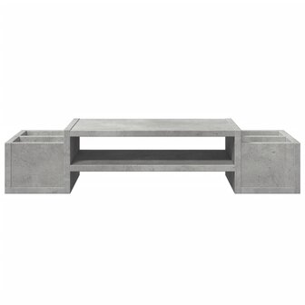 Monitorstandaard met opbergruimte 70x27x15 cm hout betongrijs 4
