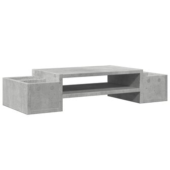 Monitorstandaard met opbergruimte 70x27x15 cm hout betongrijs 6