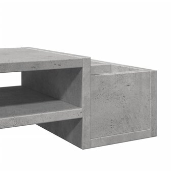 Monitorstandaard met opbergruimte 70x27x15 cm hout betongrijs 7