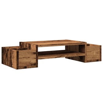 Monitorstandaard met opbergruimte 70x27x15 cm hout oud hout 2