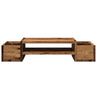 Monitorstandaard met opbergruimte 70x27x15 cm hout oud hout 4