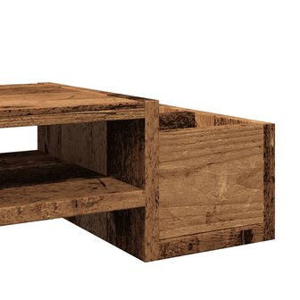 Monitorstandaard met opbergruimte 70x27x15 cm hout oud hout 7