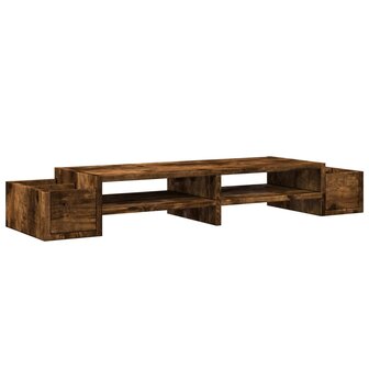 Monitorstandaard met opslag 100x27x15 cm hout gerookt eiken 2
