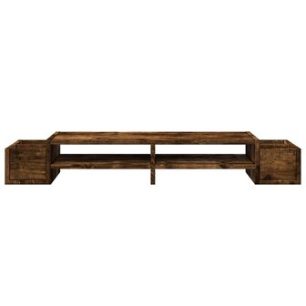 Monitorstandaard met opslag 100x27x15 cm hout gerookt eiken 4