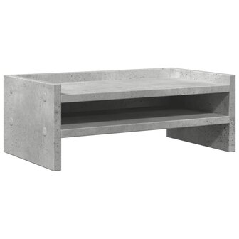 Monitorstandaard 42x24x16 cm bewerkt hout betongrijs 2