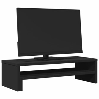 Monitorstandaard 54x22x15 cm bewerkt hout zwart 3