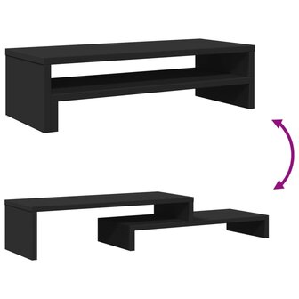 Monitorstandaard 54x22x15 cm bewerkt hout zwart 7