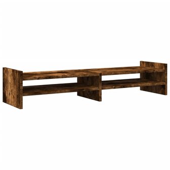 Monitorstandaard 100x27x20 cm bewerkt hout gerookt eikenkleurig 2